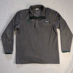 Columbia PFG Michigan State‎ Spartans Snap Fleece Pullover Sweatshirt Men L MSU